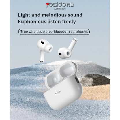YESIDO JE23.2 - Wireless Earbuds with Soft Ear Hooks & 4-Hour Playtime (White)