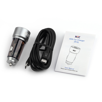 NCC R13 - 48W Car Charger Set with PD 30W + QC 18W + 1.3m USB-C Cable (Black)
